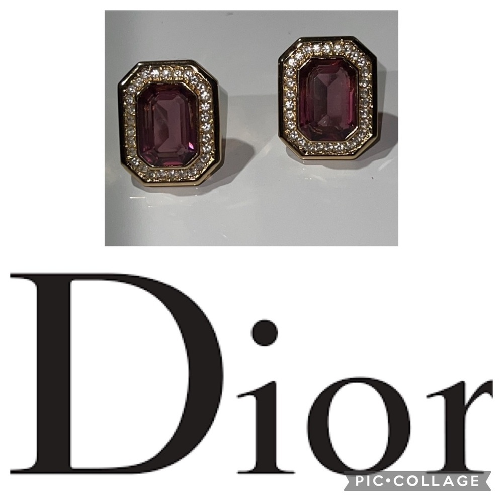 Dior vintage Clip on Earrings Crystal BEAUTIFUL